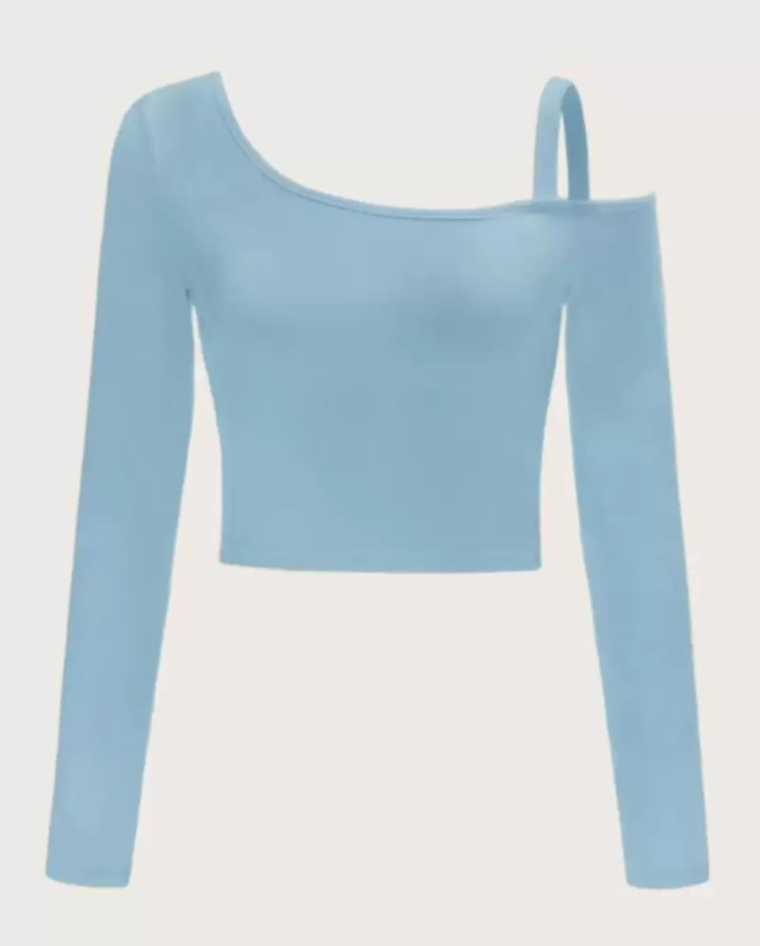 ONE Shoulder Full Sleeve Length Ribbed Tops for Women-image-39
