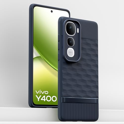 Image of Pikkme Back Cover for Vivo Y400 5G Camera Protection 3D Hexa Cube Design Silicone Protective Bumper Case (Blue)
