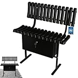 KOTARBAU® Friedhofsbank mit Rückenlehne und Kasten Bank Outdoor wetterfest 75 cm Metallbank Outdoor Gartenbank wetterfest Metall Bänke für Friedhof Parkbank wetterfest