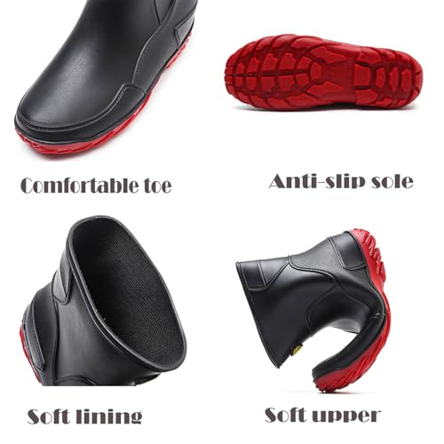 Men's rain boots,mid-calf rubber shoes, fashionable,warmth4