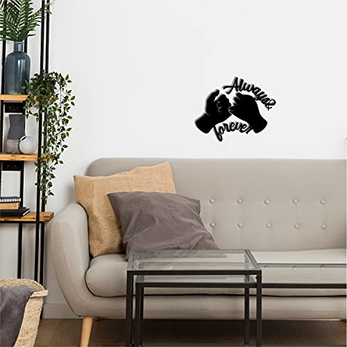 Image of eCraftIndia Always & Forever Black Engineered Wood Cutout Wall Art Decor| Wall Decoration Item| Wooden Wall Decor Item| Home Wall Decor for Living Room Bedroom| Gift for Diwali Valentines Day