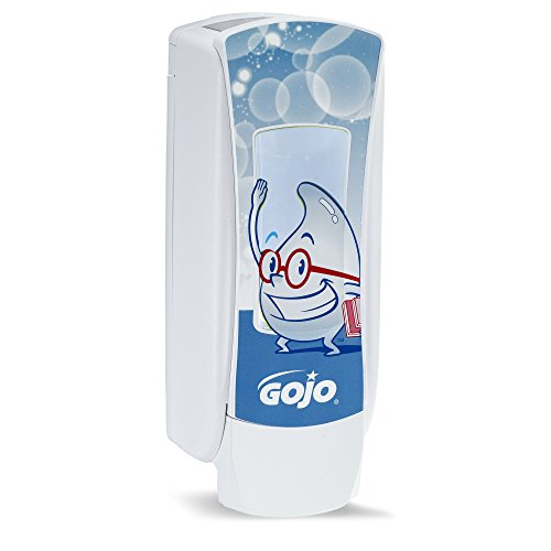 GOJO ADX-12 Education Push-Style Foam Hand Soap Dispenser, White/Blue, for 1250 mL GOJO ADX-12 Foam Hand Soap Refills (Pack of 1) - 8882-06