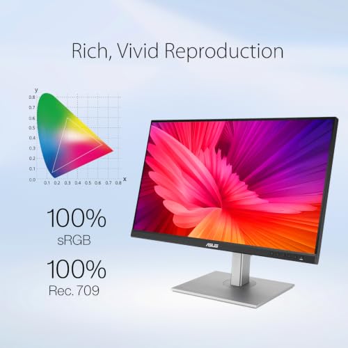 Image of ASUS ProArt 27 inch 4K UHD Monitor, IPS Panel, HDR10, 100% sRGB /Rec.709, ΔE < 2, Calman Verified, USB-C 65W Power Delivery, HDMI /DisplayPort /USB Hub, Eye Care Technology, Ergonomic Stand