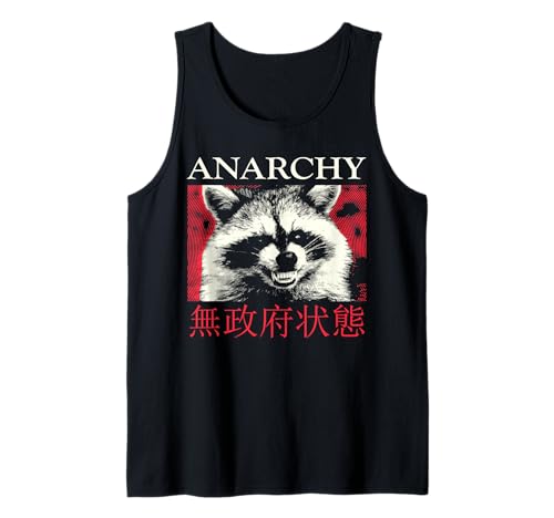Anarchy Raccoon Japonés Camiseta sin Mangas
