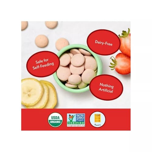 Image of Once Upon a Farm Organic Coconut Melts Variety Pack, 30 Ct, Dairy Free | Once Upon A Farm Organic Coconut Melts Variety Pack with Probiotics, Strawberry, Mango, Dairy Free, Non GMO, .25 oz, 30ct