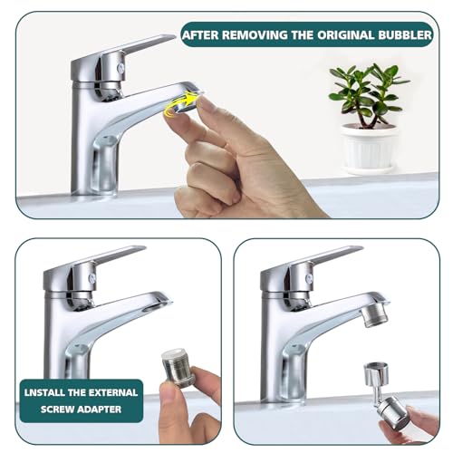 Yvyan Wasserhahn Adapter M18 auf M22-2 Stück, Doppelgewinde Gewindeadapter für Außengewinde M18 und M22 für Küche Luftsprudler Wasserfilter (M18-M22)