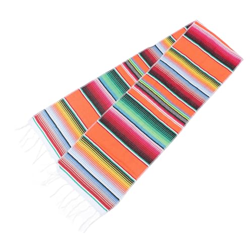 Gadpiparty Mantel de Mesa Mexicano Decorativo Naranja 35x275 Cm, Bandera de Mesa para Comedor y Picnic, Manta Estilo Mexicano para Fiestas y Eventos
