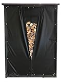 QUICK STAR meteorológica Set de protección Frontal y Posterior para Chimenea Madera Refugio de 130 x 70 x 185 cm PVC Negro