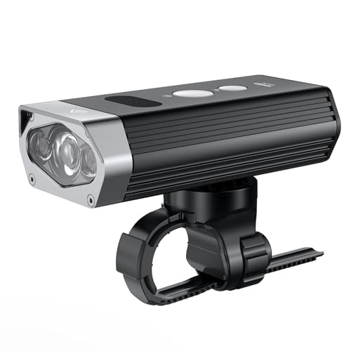 TOWILD 2000 Lumens Bicycle Headlights - 5200mAh USB Rechargeable Bike Front Light,Super Bright LED MTB Light IPX6 Waterproof Focus Beam & Flood Beam Front Headlight for Road & Mountain Riding