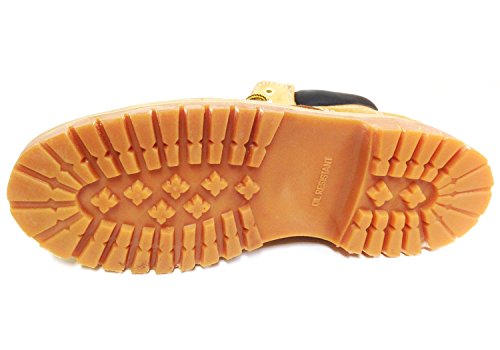 G6A33S Men's Nubuck Leather Tan 6" Lug Sole Slip Resisant Work Boots Width: Wide (W 2E)3