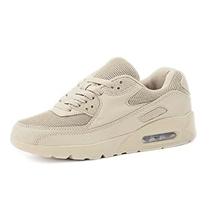 Marimo Marimo Trendige Unisex Damen Laufschuhe Schnür Sneaker Sport Fitness Turnschuhe Beige 37