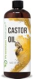 Castor Oil Pure Carrier Oil - Cold Pressed Organic Castrol Oil for Essential Oils Mixing Natural Skin Moisturizer Body & Face, Eyelash Caster Oil, Eyelashes Eyebrows Lash & Hair Growth Serum, 16 oz