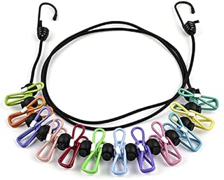 Retractable Portable Washing Lines, Retractable Clothesline for Travel, Clothing line with 12 Clothes Clips, for Indoor Laundry Drying line,Outdoor Camping Accessories