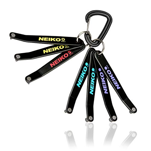 Neiko 01328A Low Profile Offset Screwdriver Set, 7 Piece | Portable Keychain Clip