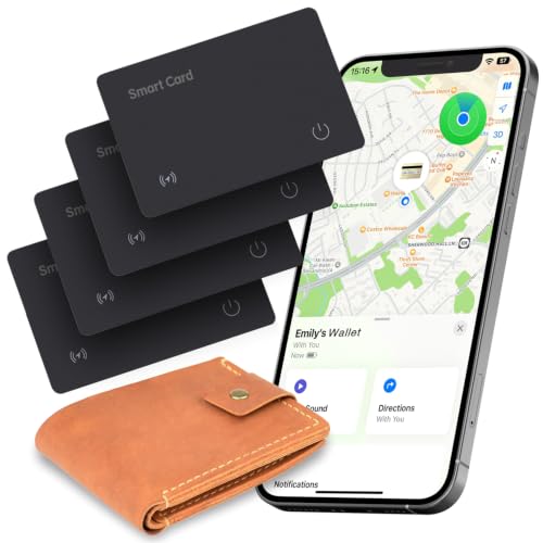 Image of Reyke Wallet Tracker Card, Works with Apple Find My, Rechargeable, 4 Pack | IP68 Waterproof Slim Tracking Cards For Wallets, Phones, Passports And Luggage Tags, Up To 5 Months Per Charge, iOS Only