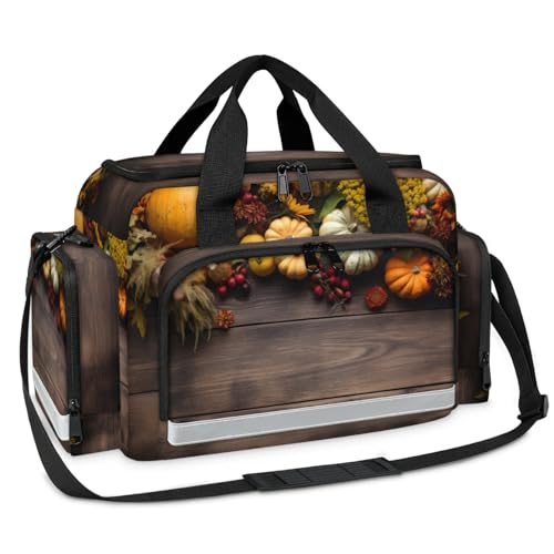 GzLeyigou First Aid Bags Empty, Wooden Emergency Bag Multiful Fruits First Aid Kit Multiple Compartment Kit Carrier On Call Trauma Bag For Paramedics Emergency Medical Supplies Kit