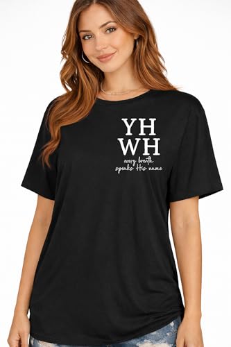 Christian Shirts for Women YHWH Shirt Jesus Faith Bible Verse T Shirts Inspirational Religious Graphic Casual Tee