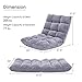 Giantex Folding Floor Chair with Back Support, 14 Adjustable Position, Padded Sleeper Bed, Couch Recliner, Gaming Floor Chairs for Adults, Meditation, Living Room (Grey)