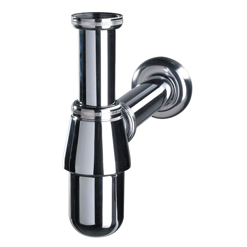 Wirquin 30719890 SIFONO LAVABO Ottone Cromo con Uscita da Parete, Cromato