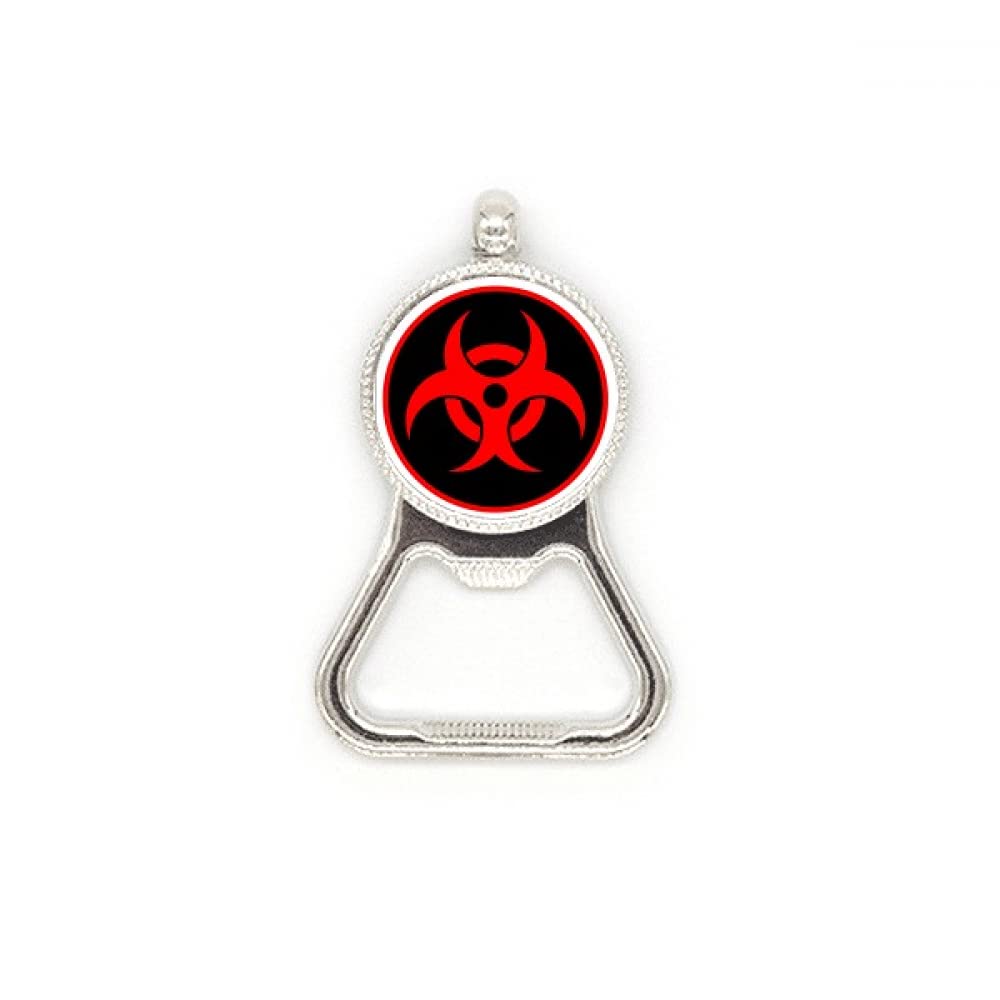 Décapsuleur acier inoxydable symbole rayonnement nucléaire rouge