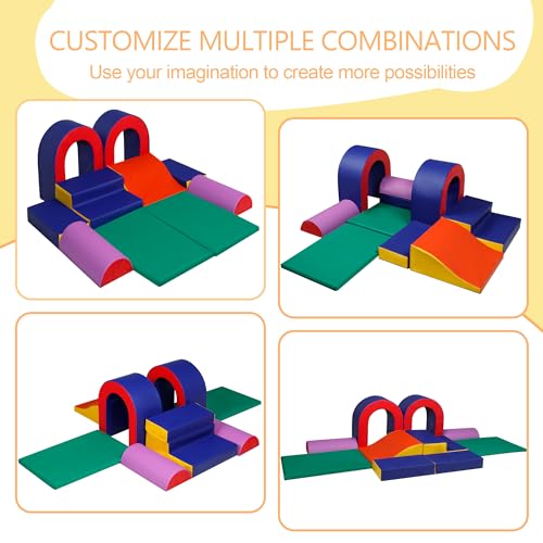Kinder King ETD018 Climb And Crawl Activity Play Set, 10-Piece Soft Foam Block For Climbing, Crawling And Sliding, Indoor Climber For Toddlers And Kids thumb #1