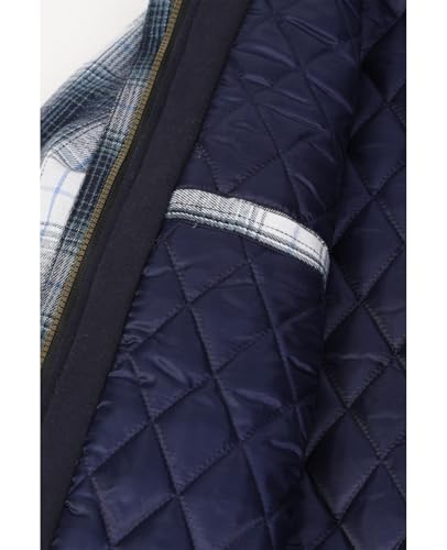 Image of ZENTHACE Men's Quilted Lined Hooded Plaid Jacket,Zipper & Snap Closure