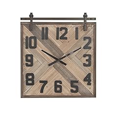 Deco 79 Industrial Wood Wall Clock, LARGE SIZE, Beige/Blue product image