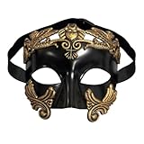 Kurmingary Masquerade Mask, Venice Mask, Ancient Greek Roman Warrior Venetian Gentleman Half Face Masks for Ball Mardi Gras - Black Copper