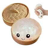 Dumpling Squishies,Dumpling Squishy Mystery Box,Squishy Dumplings Squeeze Toy for Stress Relief,Easter Basket Stuffers (Glitter White)