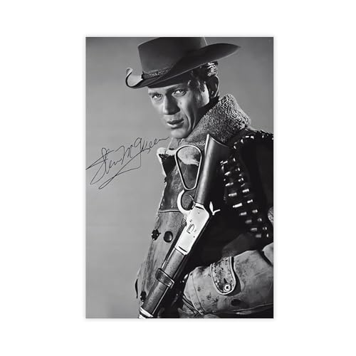 Steve-McQueens Poster sur toile - Décoration murale pour salon, chambre à coucher - Style sans cadre - 50 x 75 cm