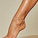 Ankle Bracelets for Women 14k Gold Plated Anklets for Women Anklet Cuban Paperclip Snake Link Chain Layered Anklet Set Dainty Fashion Waterproof Anklets Jewelry