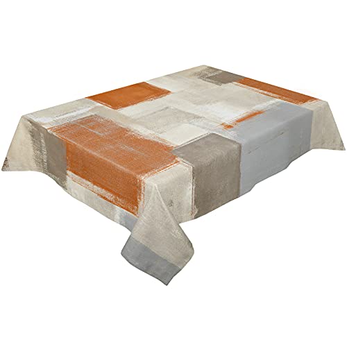 Orange Brown Gray Beige Tablecloth Waterproof Oil-Proof Tablecloths, Abstract Oil Painting Texture Outdoor Table Cloth Dining Table Cover For Kitchen Party Holidays Rectangle Tablecloth 52X70 Inch #TOP3