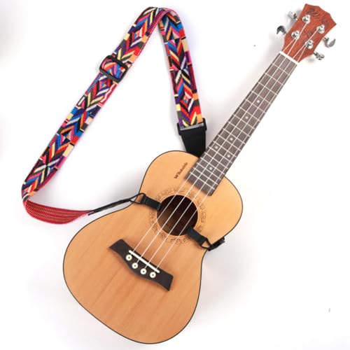 Image of Adjustable Ukulele Strap, No-Drill Ukulele Straps Adult Size, Easy to Use with Double J Hooks, Ukulele Accessories