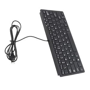 RASTKY Ultradünne 78-Tasten-USB-Kabeltastatur mit Scherentasten für Business-Heim-Laptops, Plug-and-Play (Black)