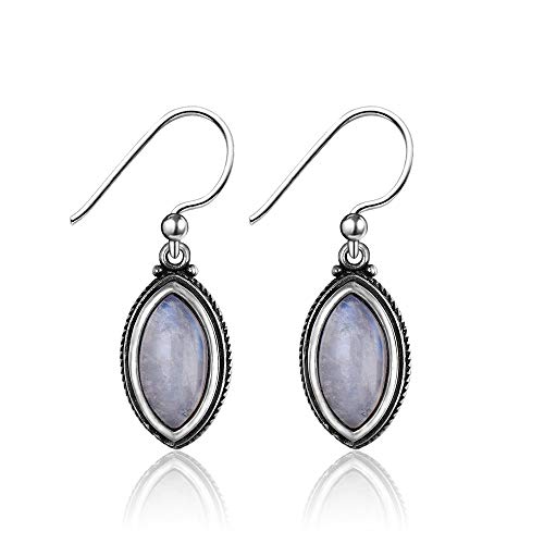 Pierre de lune naturelle boucles d'oreilles oeil de cheval 5x10mm goutte mariage fête