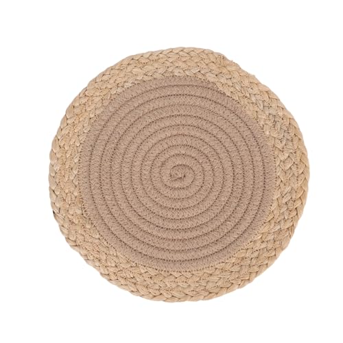 Image of DENOVA Cotton Rope Trivet for Hot Pots and Pans - Heat Resistant, Round Table Protector, Handcrafted (Pack of 3, Multicolor with Jute Edge)