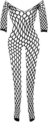 Leg Avenue Women's Cargo Net Off The Shoulder Bodystocking, Black, O/S