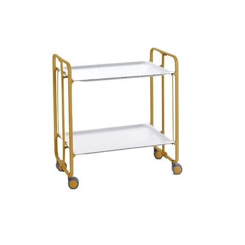 DON HIERRO - Table roulante pliante BAUHAUS 2 plateaux, structure ocre Cover