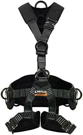 Fusion Climb Tac-Rescue, Construction Harness - Full Body Harness, 6 D-Ring Points, and Quick-Release Steel Buckle Safety Harness OSHA & ANSI Compliant