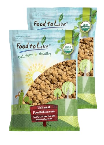 Food to Live Organic Soy Chunks 6 Pounds, – Unsalted Nuggets, High Protein. Plant-Based. Meat Alternate Substitute. Non-GMO. Vegan, Kosher, Bulk