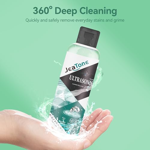 Image of Ultrasonic Jewelry Cleaner, 4oz Jewelry Cleaner Solution for Rings | Remove Odors Discoloration & Stains, Mint Eco Gentle Formula, High Yield Dilution, Safe On Diamonds, Gold, Silver, Green