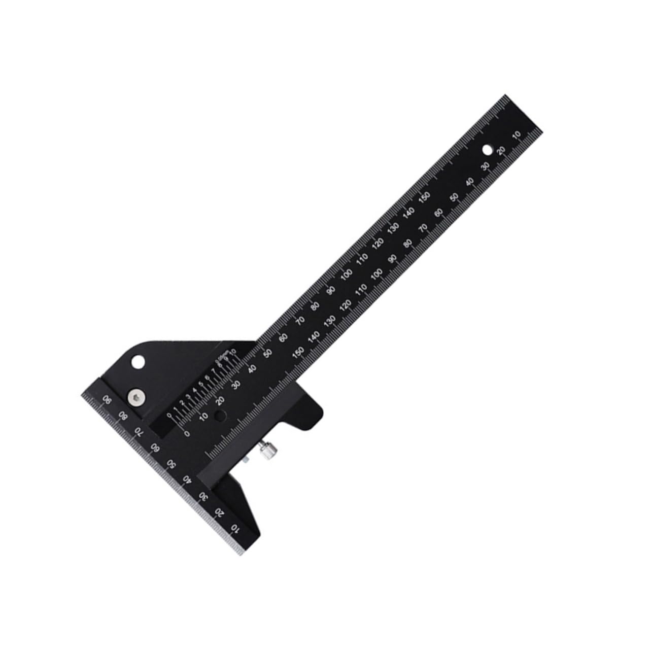 Operitacx Regla Para Carpintería Multifunción De Aleación De Aluminio, Herramienta De Medición De 45°-90°-135°, Color Negro, Útil Para Construcción y Taller, Uso Profesional