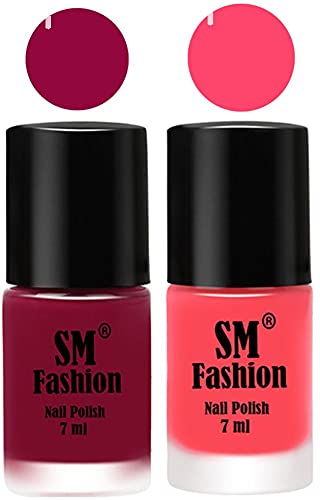Image of Long Lasting Nail Polish | Nail Paint Combo 7 ml Each) - Set of 2 Cherry Blossom-Pink
