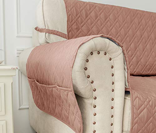 Image of Ameritex Waterproof Nonslip Recliner Cover Stay in Place, Dog Chair Cover Furniture Protector, Ideal Recliner Slipcovers for Pets and Kids (Pink, 23 inch)