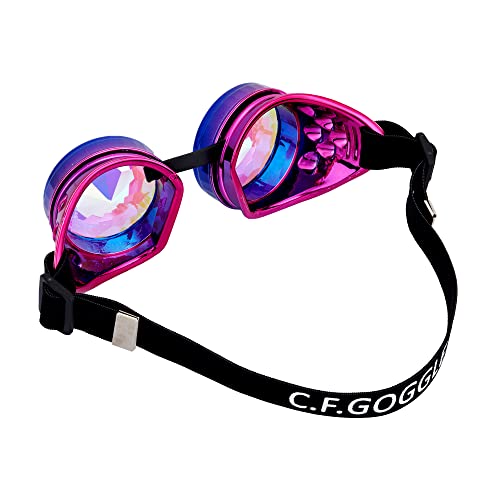 Lelinta Kaleidoscope Goggles Steampunk Goggles Glasses Halloween Costume Accessories for Cosplay Party4