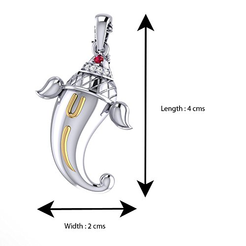 Ananth Jewels Sterling-silver and Cubic Zirconia Pendant With Chain for Unisex- Adult - Image 3