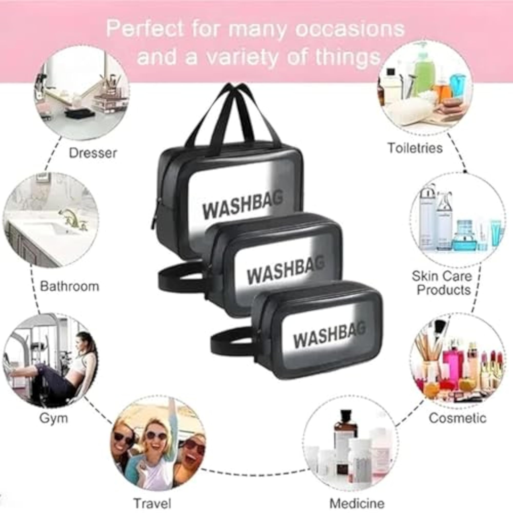 Wash Bag Pouch for Travel Kit Toiletry Bag