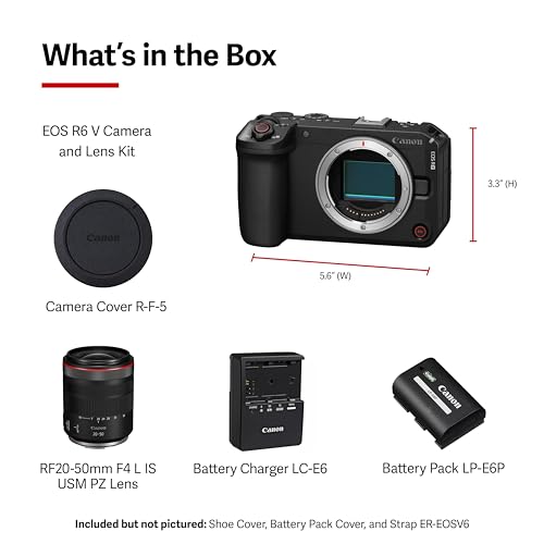 Image of Canon EOS R6 V Mirrorless Camera with RF20-50mm F4 L is USM PZ Lens, Full-Frame Sensor, 7K /4K Video, Vertical Video, Ultra-Wide Power Zoom Lens, Open Gate Video, Full-Size HDMI, for Content Creators