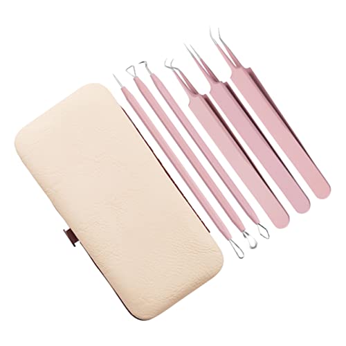 SUPVOX 1 Conjunto 6Pcs Ferramenta Facial Ferramentas Profissionais Pinças Agulha De Espinha Remoção