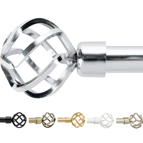 Image of gb Home Silver Curtain Rod, Adjustable Silver Curtain Rods for Windows48 to 84 Inch (4-7 Feet), Silver Curtain Rod, Curtains Rods for Bedroom, Heavy Duty Curtain Rods Silver, Window Curtain Rod